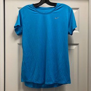 Nike Womens Dri-FIT Crew Neck Tee (L-Blue)